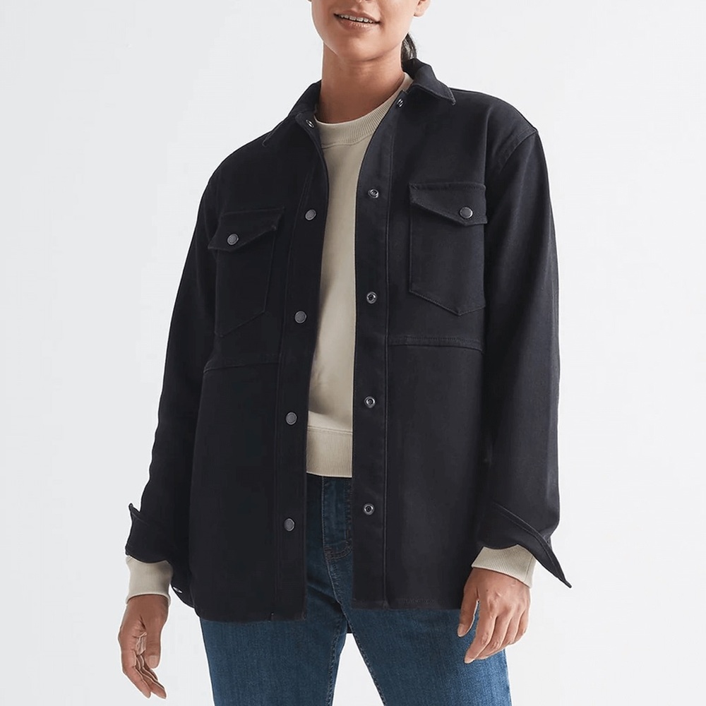 DUEr Black Women's Shacket